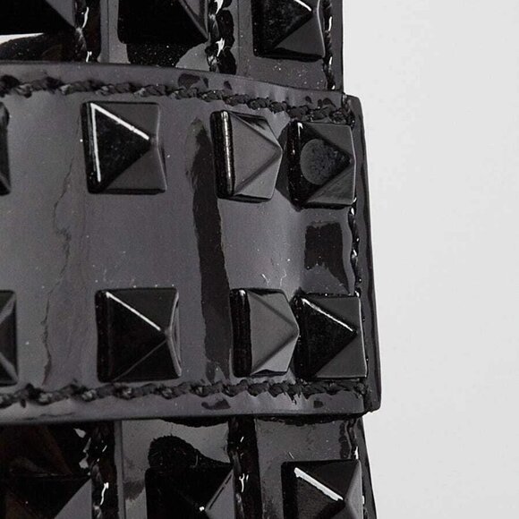 Valentino Black Patent Leather Rockstud Triple Zip Crossbody Bag - Picture 9 of 12